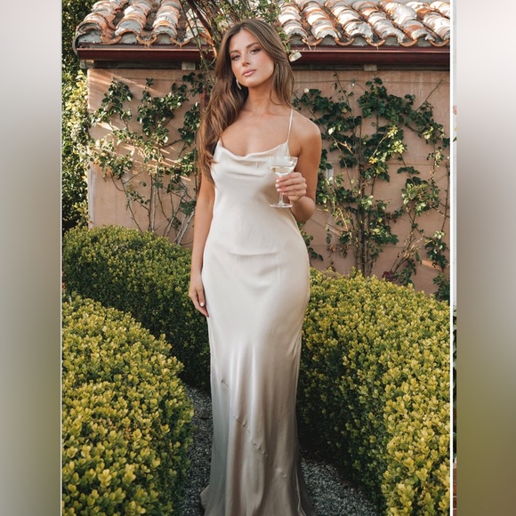 Show Me Your MuMu Dresses & Skirts - Tuscany maxi dress CHAMPAGNE SATIN